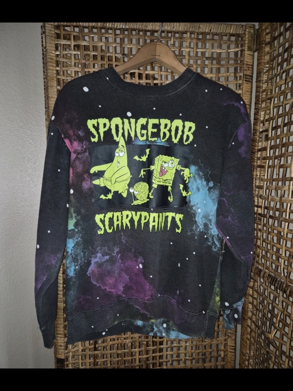 Nickelodeon Black Galaxy SpongeBob 'Scarypants' Graphic Sweatshirt